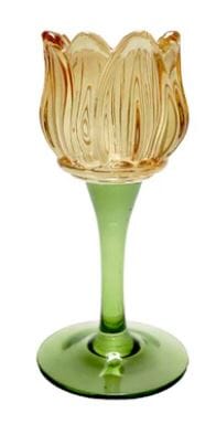 Figgins Stemmed Flower Votive - Amber Home Decor The Cooks Kitchen 