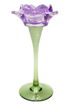 Figgins Stemmed Flower Votive - Purple