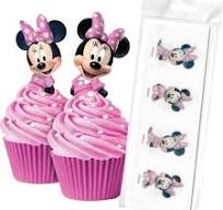 Minnie Mouse Edible Wafer Cupcake Toppers - 16 Pce Pack