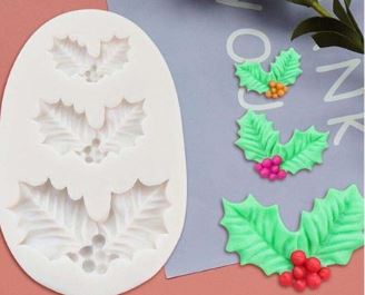 Assorted Holly Silicone Mould