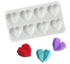Cake Craft - Silicone Mold - 8 Mini 3d Geo Hearts