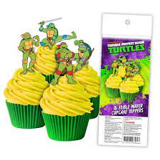 Teenage Mutant Ninja Turtles Edible Wafer Cupcake Toppers - 16 Pce Pack