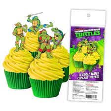 Teenage Mutant Ninja Turtles Edible Wafer Cupcake Toppers - 16 Pce Pack Wafer Paper The Cooks Kitchen 