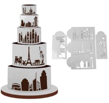 Stencil Set - City Skyline Landscape 5pc Decorating Accessories The Cooks Kitchen 