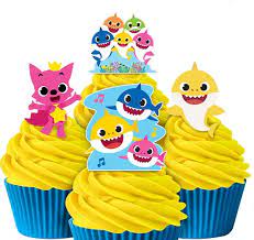Baby Shark - Edible Wafer Cupcake Toppers - 16pc