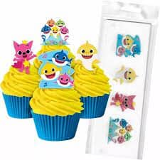 Baby Shark - Edible Wafer Cupcake Toppers - 16pc Edible Decorations The Cooks Kitchen 