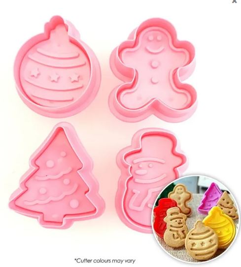 Cake Craft - Plunger Cutters - Christmas - Set Of 4