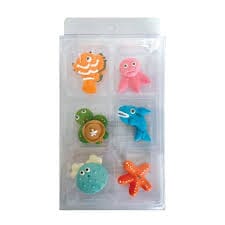 Cake Craft - Large Sea Animals Sugar Decorations - 6pk
