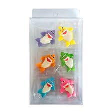 Cake Craft - Baby Shark Sugar Decorations - Pack Of 6 Edible Decorations The Cooks Kitchen 