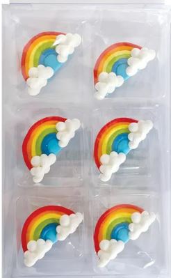 Cake Craft Rainbows Sugar Decorations 6pk