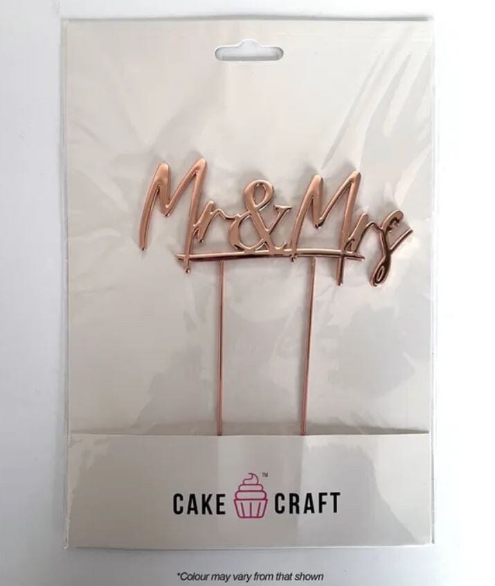 Cake Craft - Mrs & Mrs - Rose Gold Cake Toppers The Cooks Kitchen Mandurah 