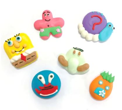 Cake Craft - Sponge Bob Square Pants Sugar Decoration 6pk