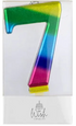 Cake Craft Wish - Number 7 Rainbow Gold Metallic Candle