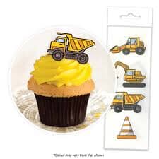 Cake Craft - Under Construction Wafer Toppers 16pc Edible Decorations The Cooks Kitchen 