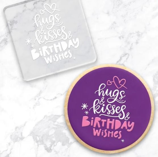 Cake Craft Hugs & Kisses & Birthday Wishes Debosser