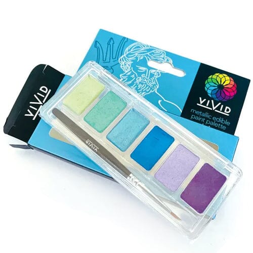 Vivid Metallic Paint Palette - Poseidon Dusts and Powders The Cooks Kitchen 