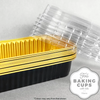 Cake Craft Rectangle Foil Baking Cup With Lid Black/gold 10pc