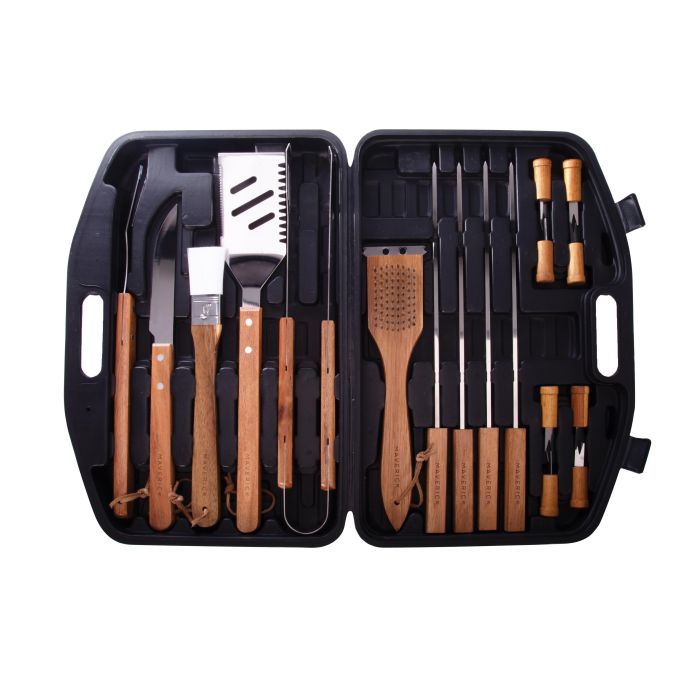Maverick Bbq Tool Kit 18pcs In Hard Shell Case Black 44x8x30cm