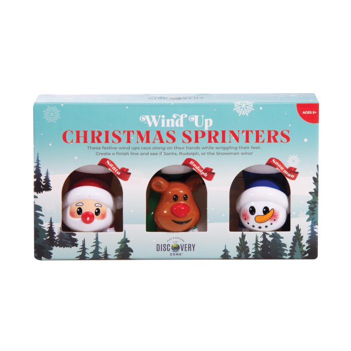 Discovery Zone Wind Up Christmas Sprinters Multi-coloured 4x3x6.5 Cm
