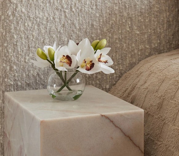 Rogue Cymbidium-glass Vase White