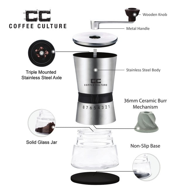 Coffee Culture - Premium Hand Burr Grinder - Heavy Duty
