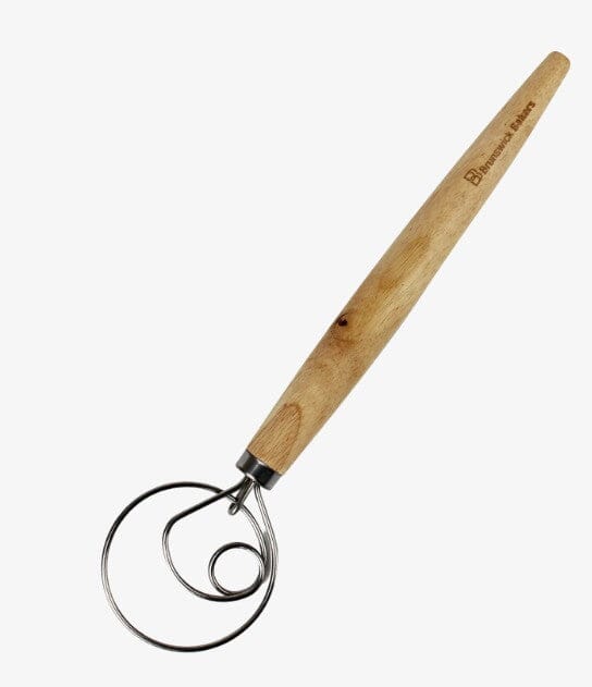 Brunswick Bakers Beech Wood Handle Danish Dough Whisk Bread Tools The Cooks Kitchen 