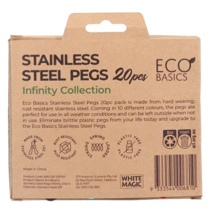 Eco Basics Stainless Steel Pegs Infinity 20pcs