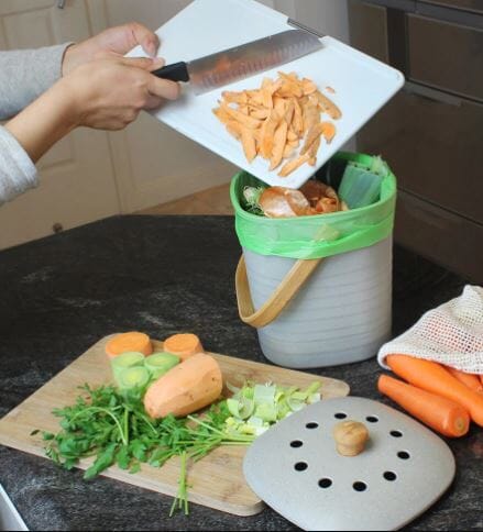 White Magic Eco Basics Compost Kitchen Waste Bin 4l Pebble Bins & Liners The Cooks Kitchen 