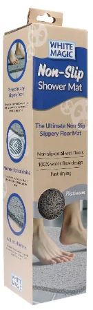 White Magic Non-slip Shower Mat - Platinum