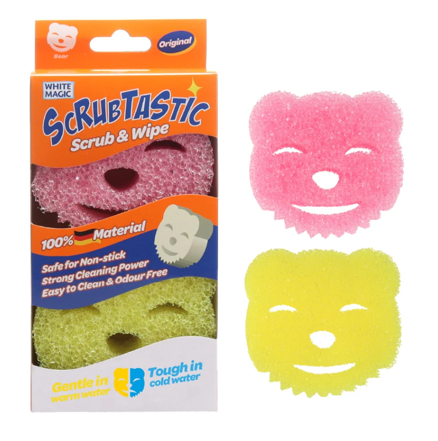 White Magic Scrubtastic Scrub And Wipe Sponge 2 Pk