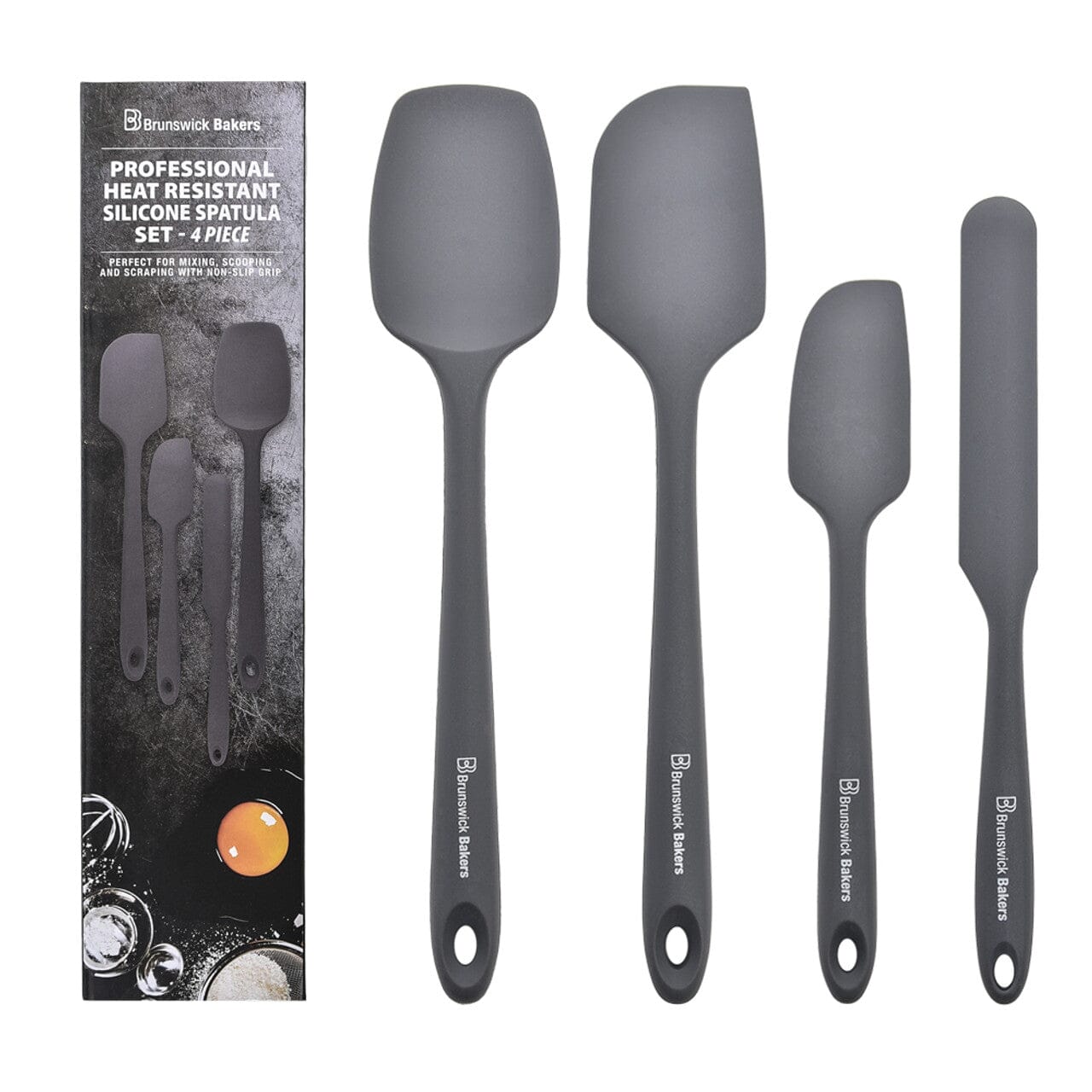 Brunswick Bakers 28cm Set Of 4 Spatulas Grey Utensils The Cooks Kitchen 