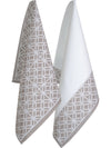 Ogilvies Euro Collection Cotton Tea Towel -geometric Grey Set Of 2