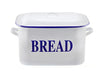Falcon Enamel Bread Bin 20cm - White With Blue Rim
