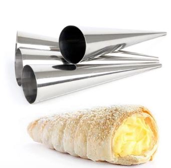 Mondo Cream Horn Moulds 4pc Stainless Steel