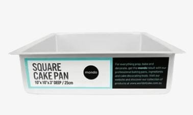 Mondo Pro Square Cake Pan 10in/25x7.5cm Baking Tins, Trays, Pans & Ramekins The Cooks Kitchen 