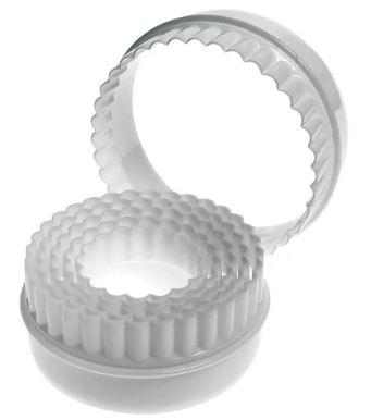 Mondo Cookie Cutter Round Double Sided Crinkle/plain 6pc