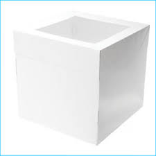 Mondo White Cake Box 12in Tall Square - 12x12"