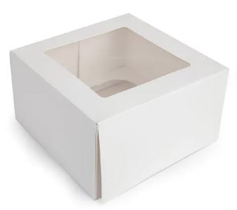 Mondo White Cupcake Box - 4 Cup - 7x7"