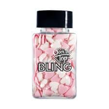 Over The Top Edible Bling Love Hearts - White And Pink Sprinkles The Cooks Kitchen 