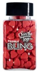 Ott Edible Bling Love Hearts - Red 55g Edible Decorations The Cooks Kitchen 