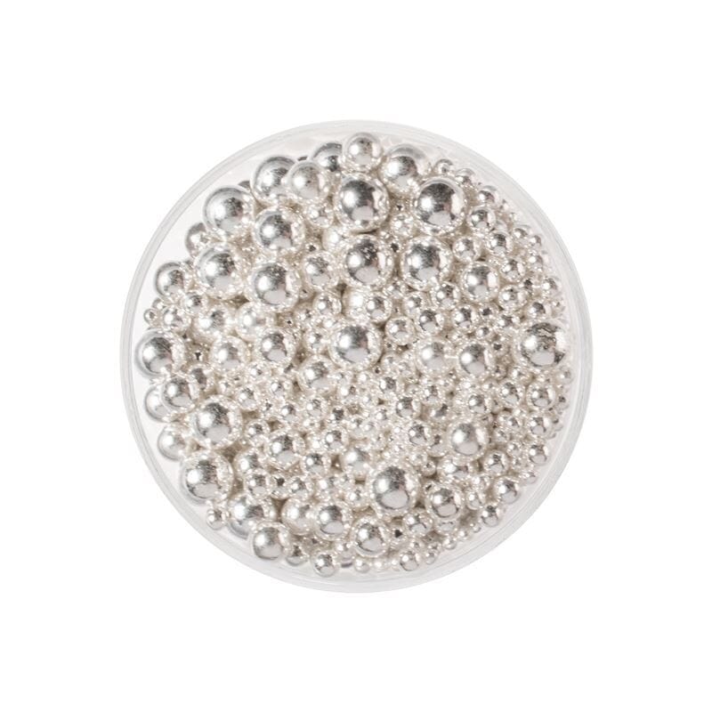 Over The Top Edible Bling Silver Balls Medley - 2mm To 8mm - 75g Edible Decorations The Cooks Kitchen Mandurah 