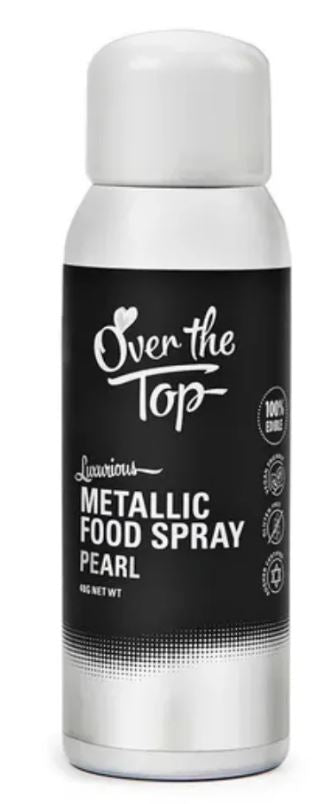 Over The Top Metallic Food Spray 48g - Pearl White