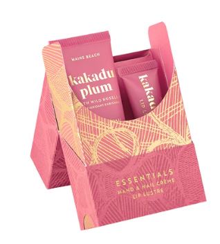 Maine Beach Kakadu Plum (with Wild Rosella) Essentials Set  - Lip Lustre 15ml & Hand, Nail Creme 50ml