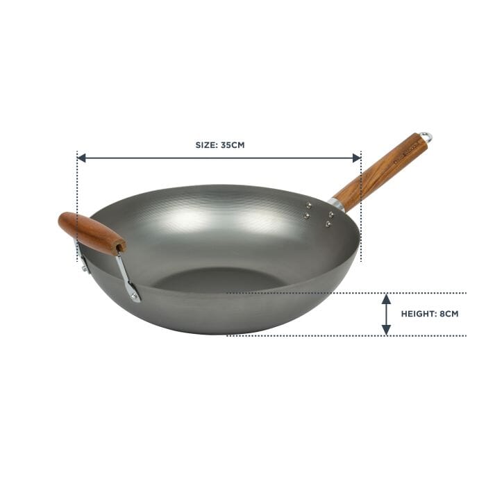 Davis & Waddell Carbon Steel Wok 35cm Woks & Stirfrys The Cooks Kitchen 
