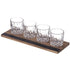 Davis & Waddell Fine Foods Whisky Flight 5pc Set Clear & Natural, Tumbler 240ml, Tray 37x13x1cm