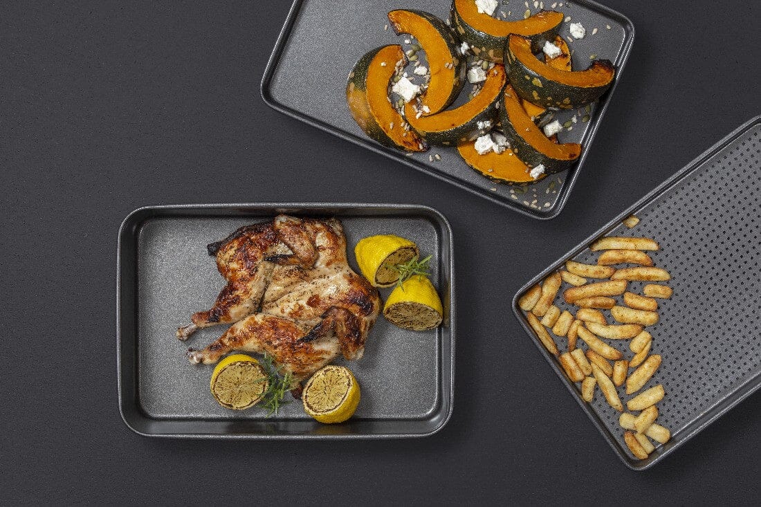 Masterpro 3pce Non-stick Roast & Crisp Set Roasting & Smoking The Cooks Kitchen Mandurah 