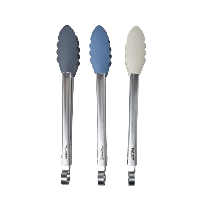 Zeal Cosy Silicone Tongs 3 Assorted Colours 25cm
