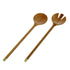 Davis & Waddel Acacia/brass Set Of 2 Salad Servers