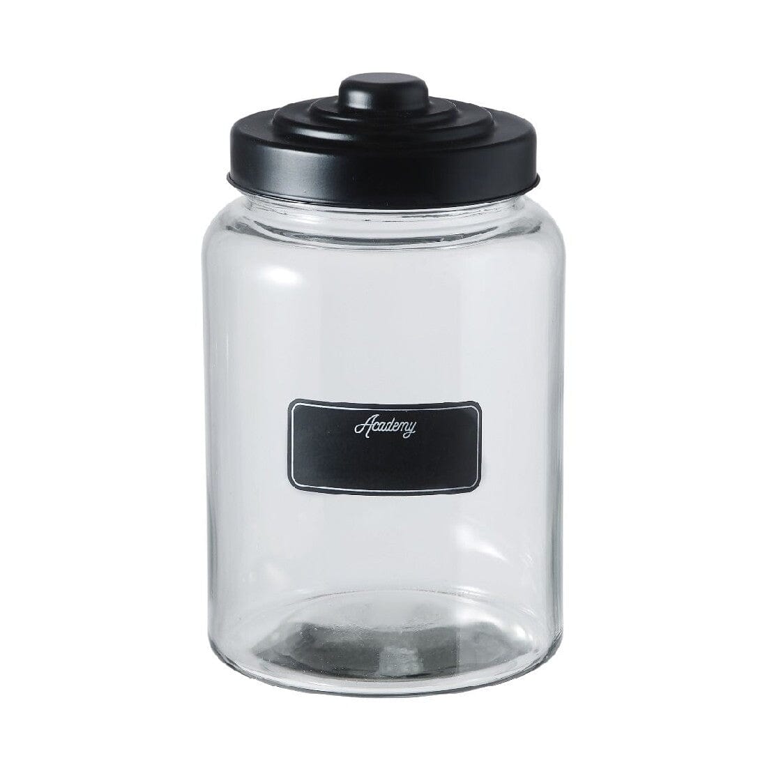 Academy Oversized Glass Jar W/ Matte Black Lid - 4.1l General Storage The Cooks Kitchen Mandurah 