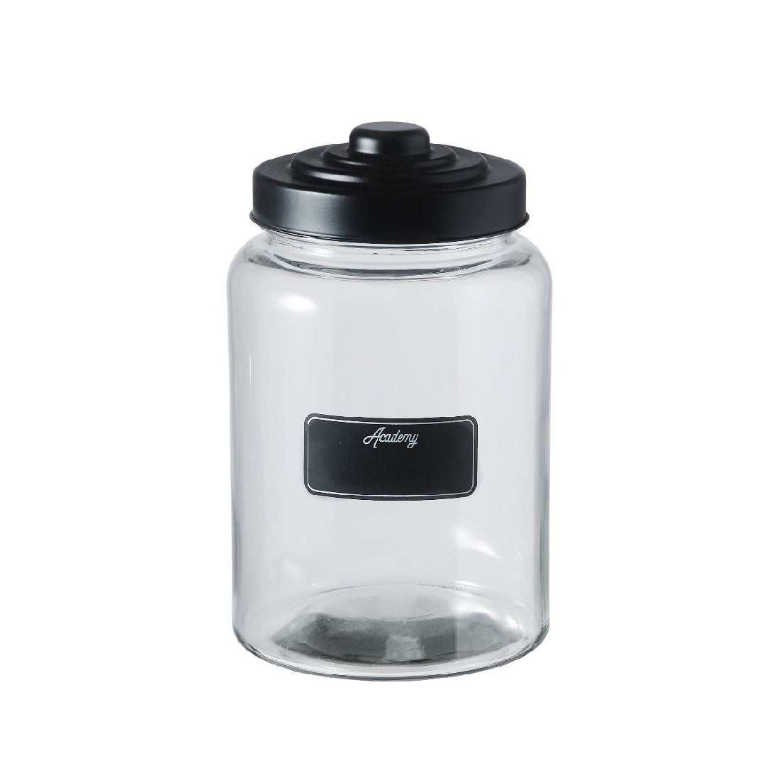Academy Oversized Glass Jar W/ Matte Black Lid - 3.5l